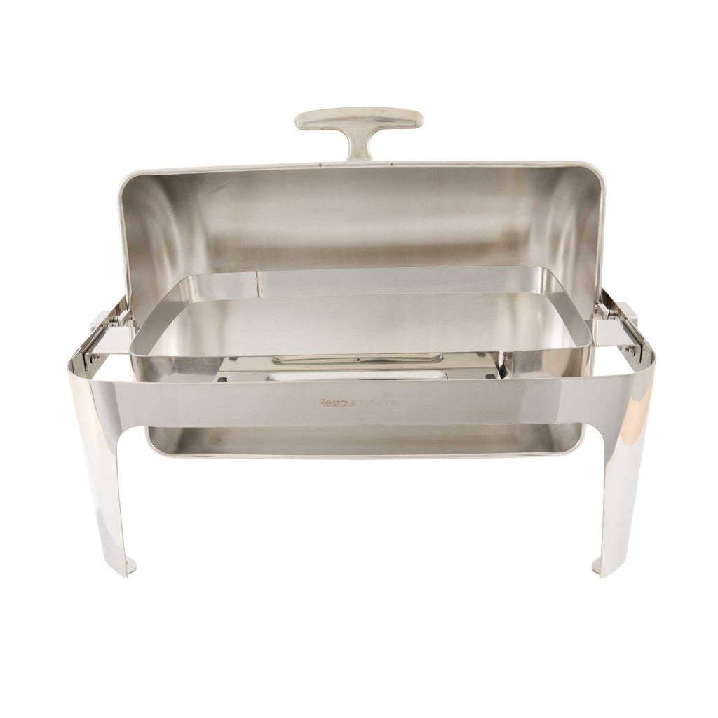 Cater Tek 14 qt Full Size Electric Chafer - Stainless Steel Roll Top Cover, Food Pan, Stand, 120V, 760W - 1 count box