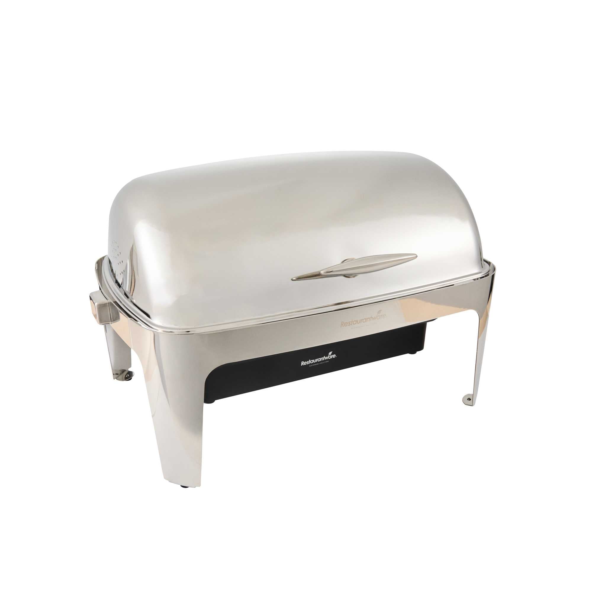Cater Tek 9 qt Full Size Electric Chafer - Stainless Steel Roll Top Cover, Food Pan, Stand, 120V, 760W - 1 count box