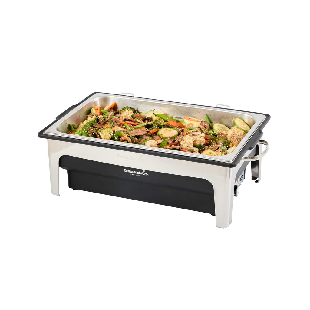 Cater Tek 9 qt Full Size Electric Chafer - Stainless Steel Chafer Cover, Food Pan, Stand, 120V, 760W - 1 count box