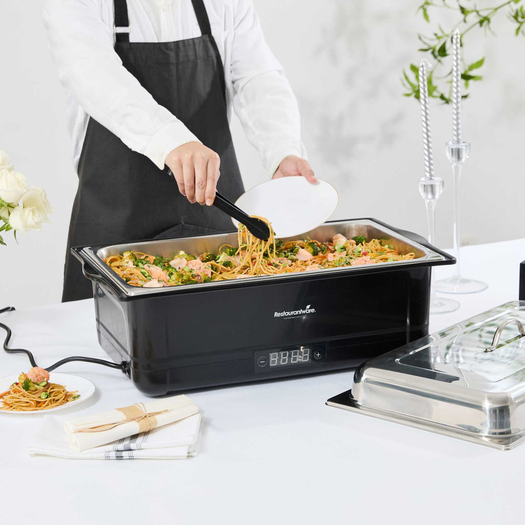 Cater Tek 14 qt Full Size Electric Chafer - Food Pan, Digital Temperature Control, 120V, 760W - 1 count box