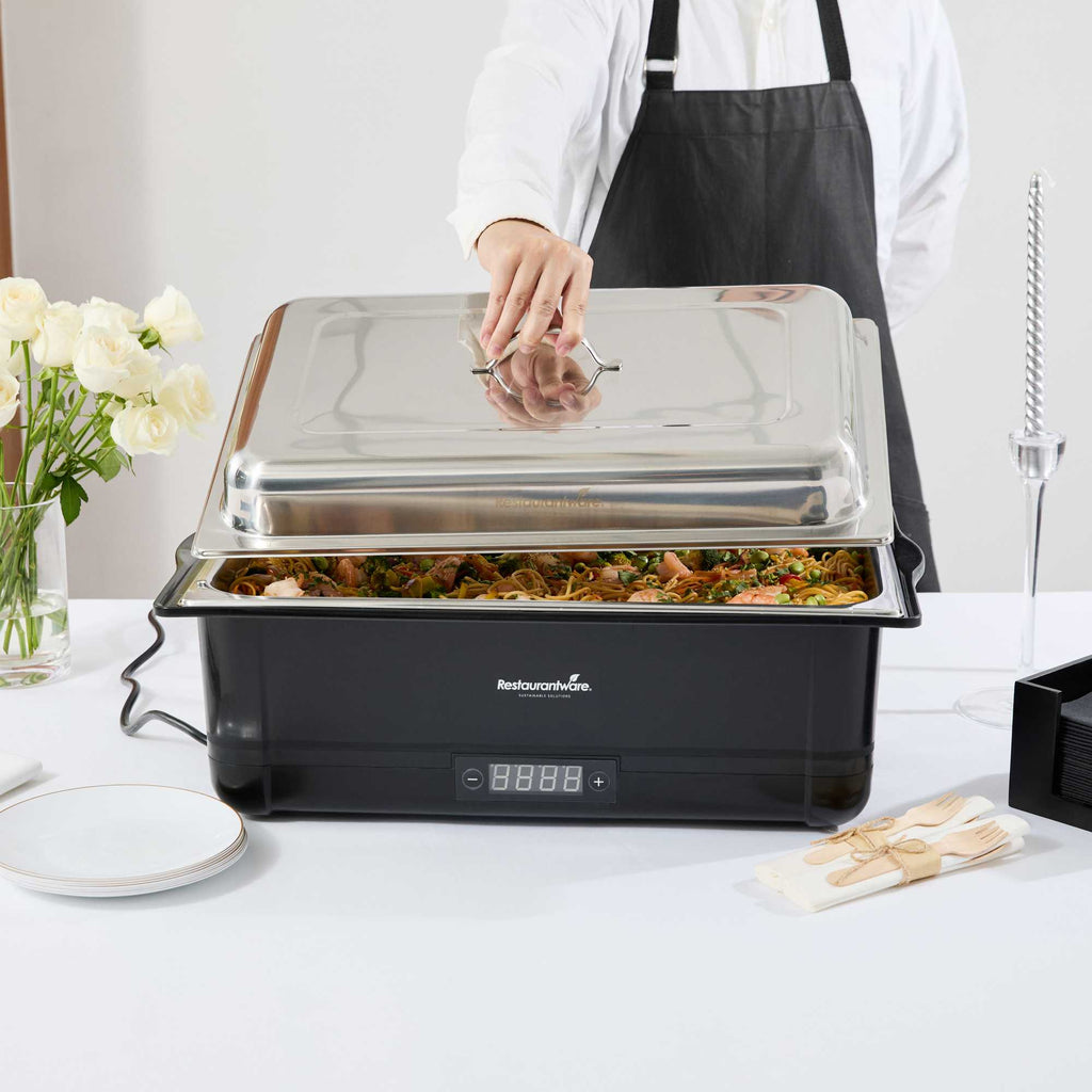 Cater Tek 14 qt Full Size Electric Chafer - Food Pan, Digital Temperature Control, 120V, 760W - 1 count box