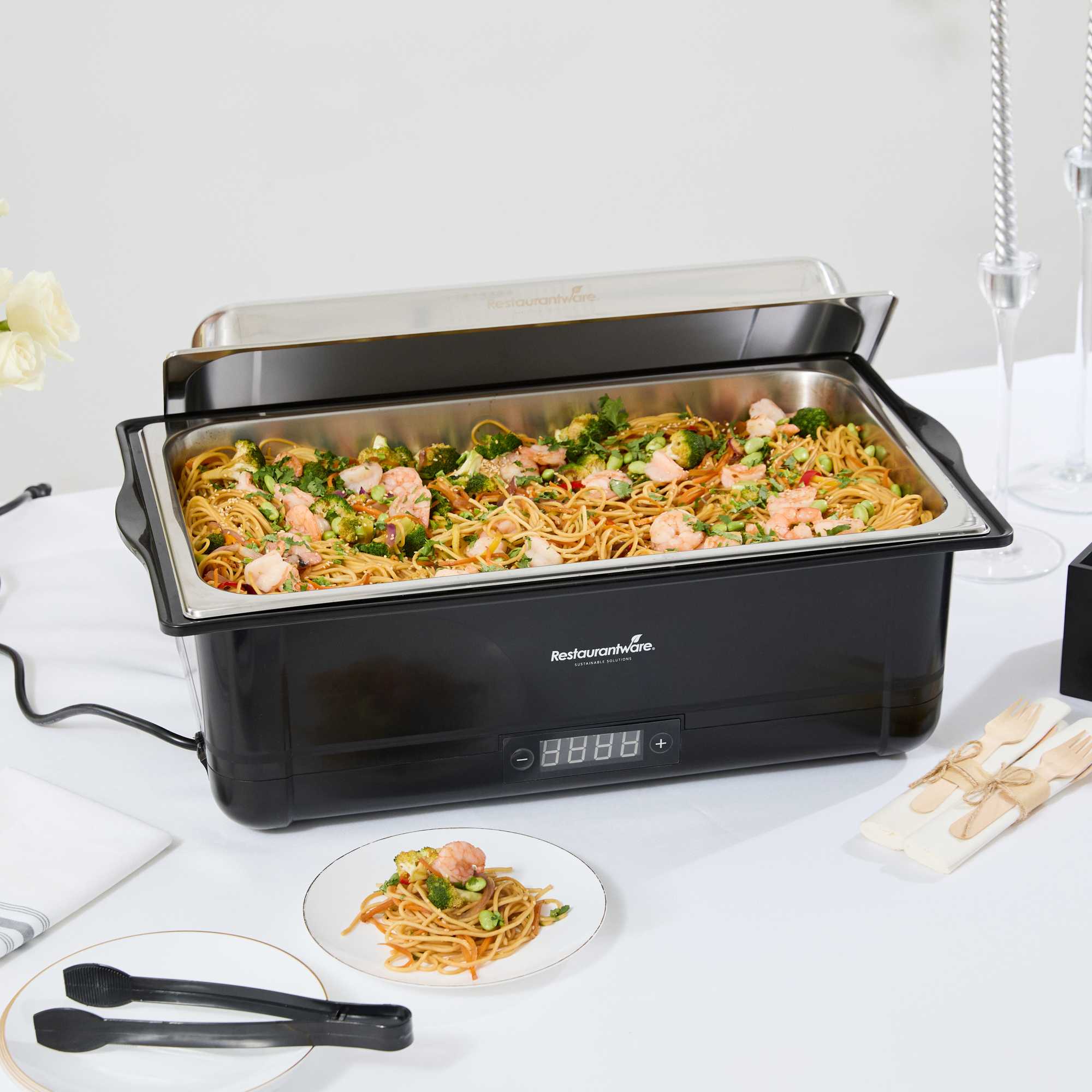 Cater Tek 14 qt Full Size Electric Chafer - Food Pan, Digital Temperature Control, 120V, 760W - 1 count box