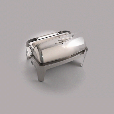 Cater Tek 14 qt Full Size Electric Chafer - Roll Top Cover, Food Pan, Stand, Digital Temperature Control, 120V, 760W - 1 count box