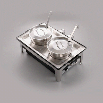 Cater Tek 8 qt Full Size Electric Soup Station - 2 Bain Marie Pots - , 2 Ladles, Stand, 120V, 760W - 1 count box