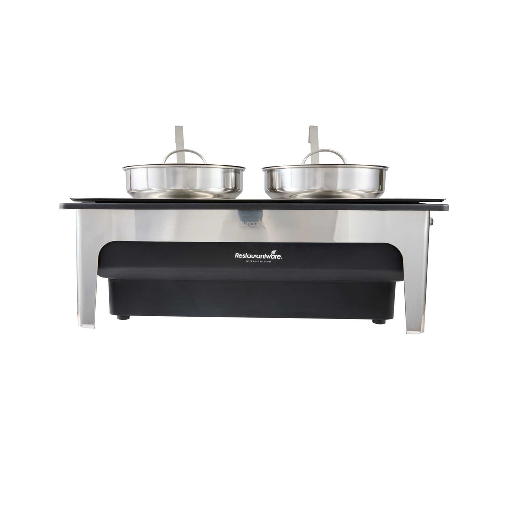 Cater Tek 8 qt Full Size Electric Soup Station - 2 Bain Marie Pots - , 2 Ladles, Stand, 120V, 760W - 1 count box