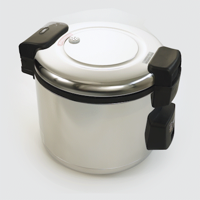 Kitchen Tek 70 Cup (35 Cup Raw) Steel Electric Rice Cooker / Warmer - with Hinged Lid, 110-120V, 1650W - 1 count box