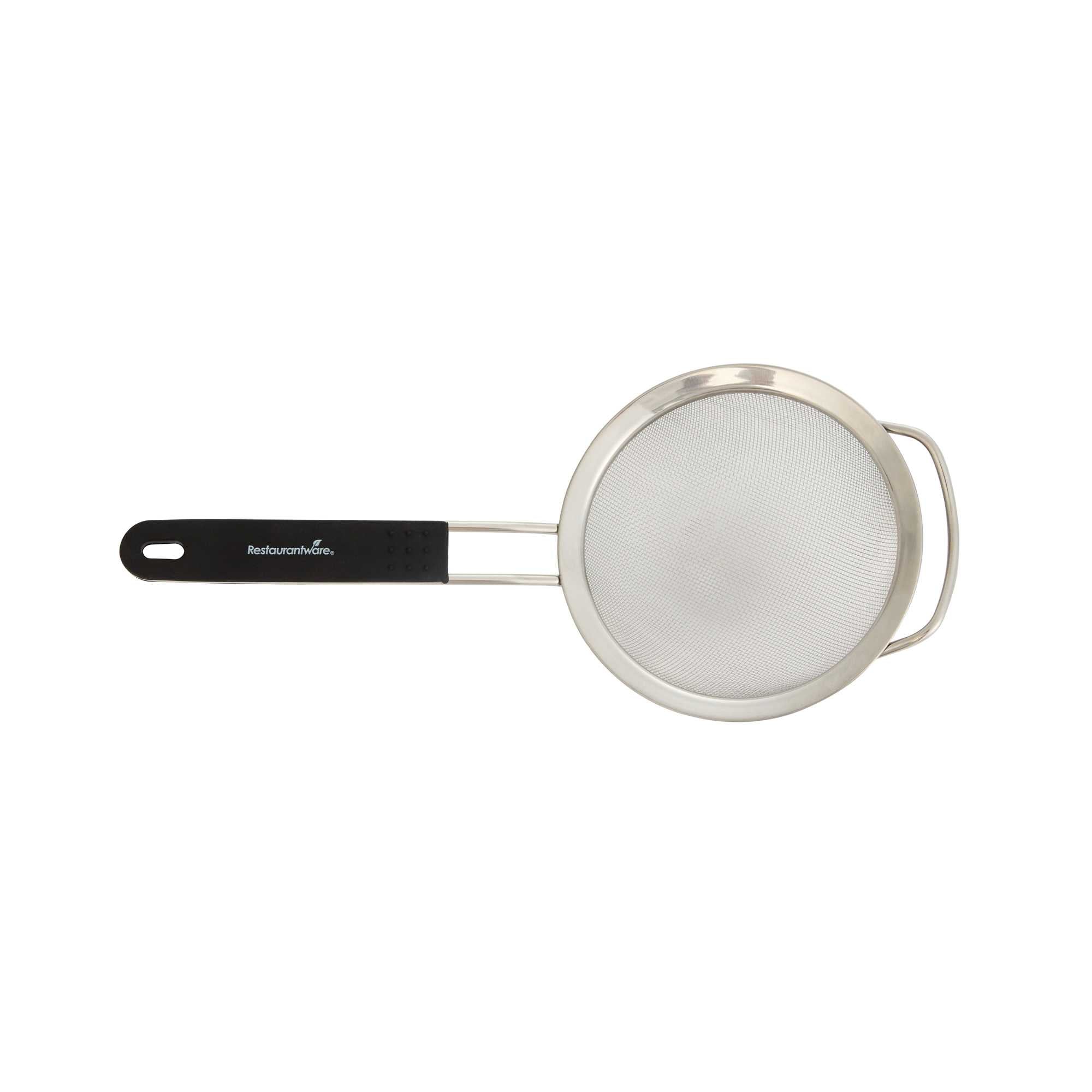 Comfy Grip Round Stainless Steel Extra Fine Mesh Strainer - with Silicone Handle - 5 1/2" - 1 count box