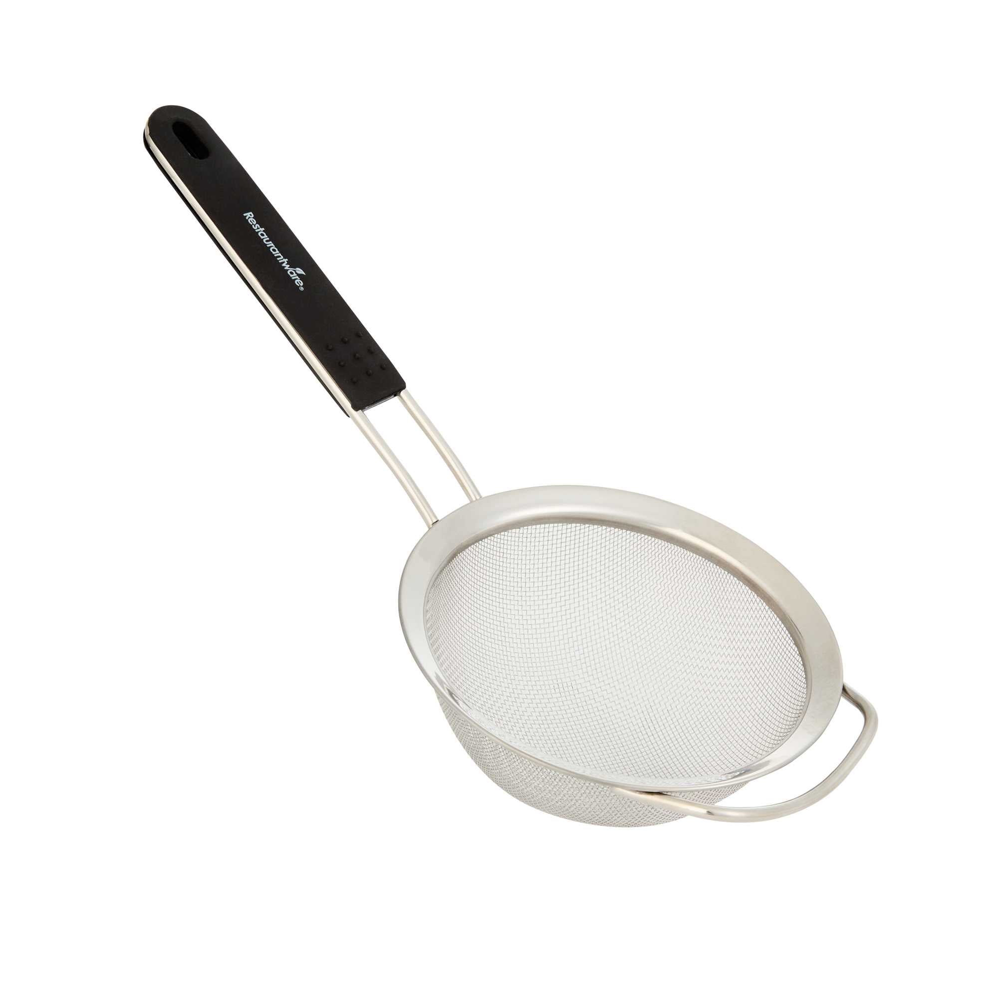 Comfy Grip Round Stainless Steel Extra Fine Mesh Strainer - with Silicone Handle - 7" - 1 count box