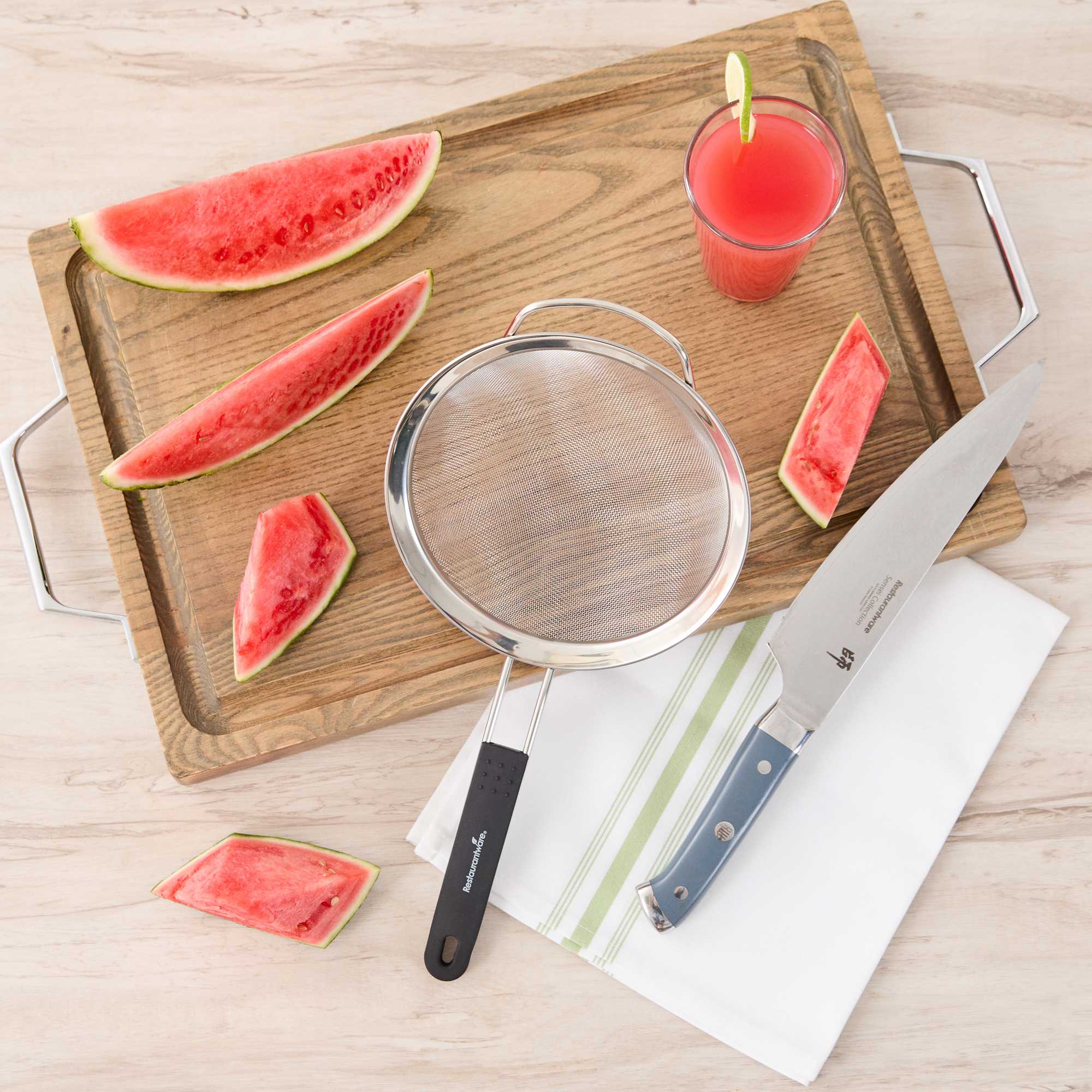 Comfy Grip Round Stainless Steel Extra Fine Mesh Strainer - with Silicone Handle - 7" - 1 count box