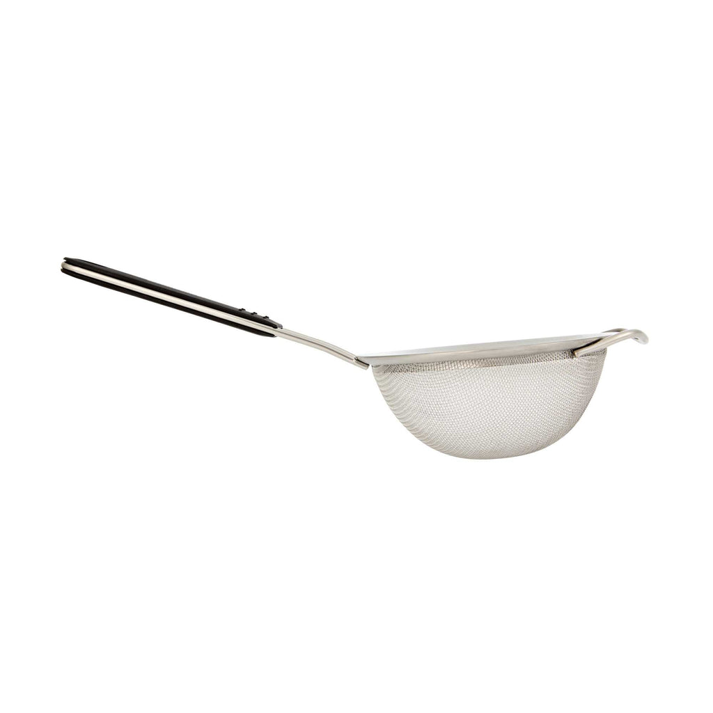 Comfy Grip Round Stainless Steel Extra Fine Mesh Strainer - with Silicone Handle - 7 3/4" - 1 count box