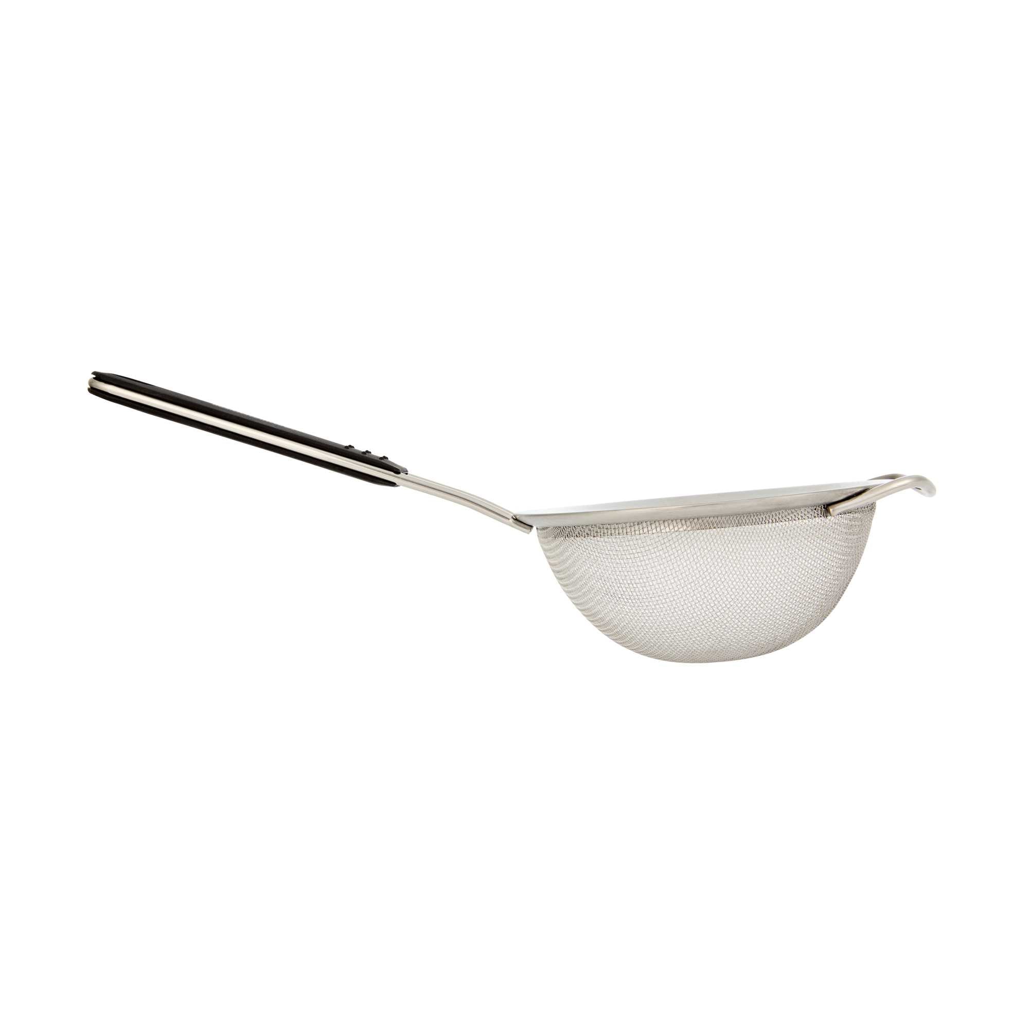 Comfy Grip Round Stainless Steel Extra Fine Mesh Strainer - with Silicone Handle - 7 3/4" - 1 count box