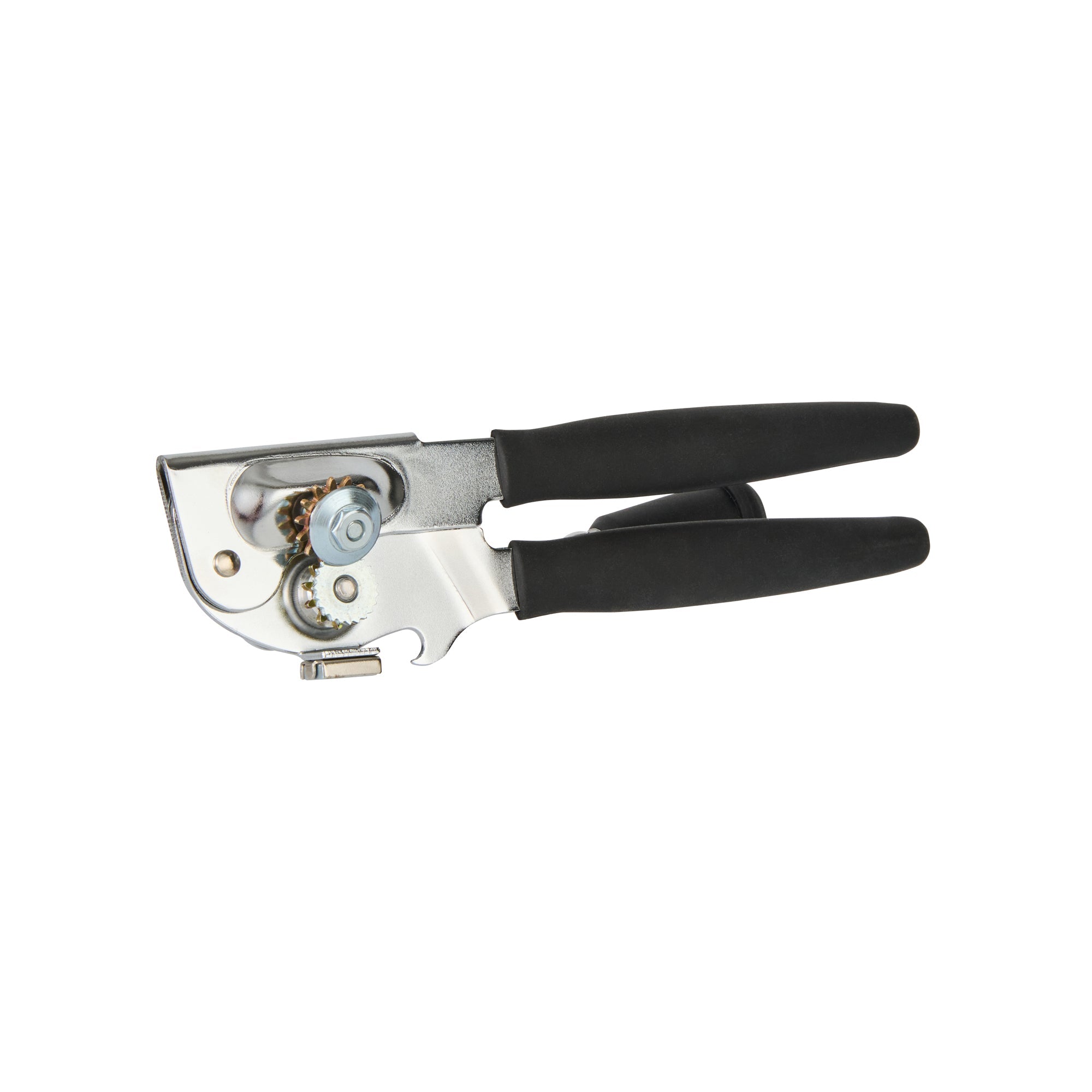 German Standard Black Carbon Steel Handheld Crank Can Opener - Magnetic Lid Lifter, Long Handles - 8 3/4" x 2 1/4" x 3 1/2" - 1 count box