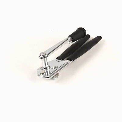 German Standard Black Stainless Steel Handheld Crank Can Opener - Magnetic Lid Lifter, Long Handles - 8 3/4" x 2 1/4" x 3 1/2" - 6 count box