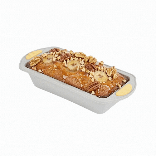 Pastry Tek Gray Silicone Bread Loaf Pan - Non-Stick, with Handles - 9 1/4" x 5 1/2" x 2 1/4" - 1 count box