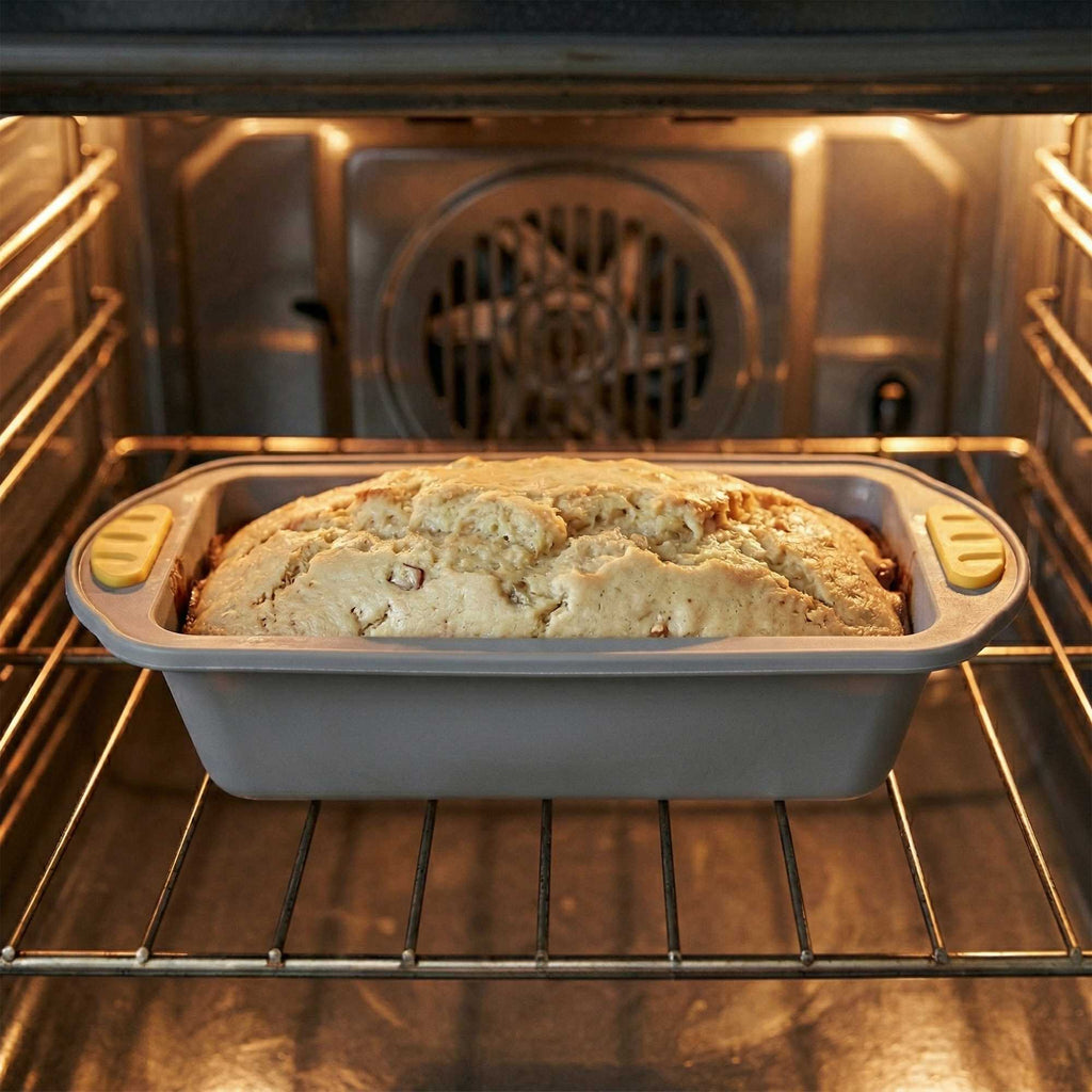 Pastry Tek Gray Silicone Bread Loaf Pan - Non-Stick, with Handles - 9 1/4" x 5 1/2" x 2 1/4" - 10 count box