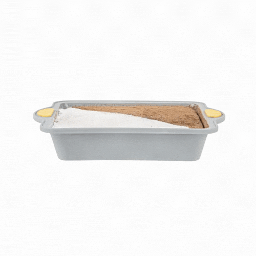 Pastry Tek Square Gray Silicone Cake Pan - Non-Stick, with Handles - 9 3/4" x 8 1/2" x 1 3/4" - 1 count box