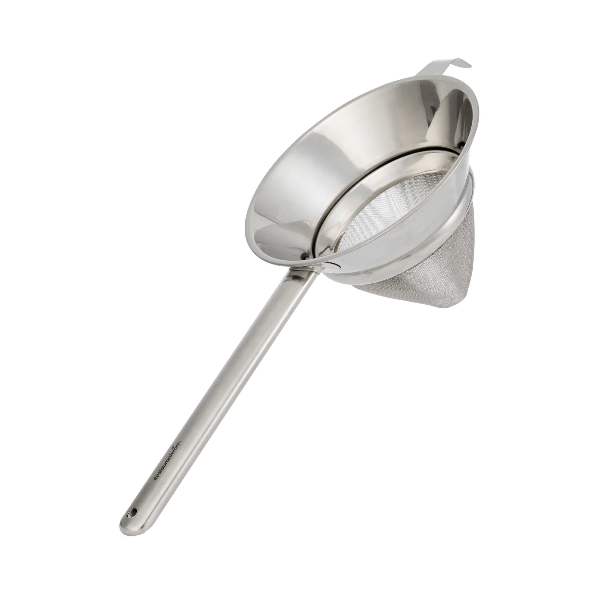 Met Lux Stainless Steel Bouillon / Chinois Strainer - Extra Fine Mesh - 8" - 1 count box
