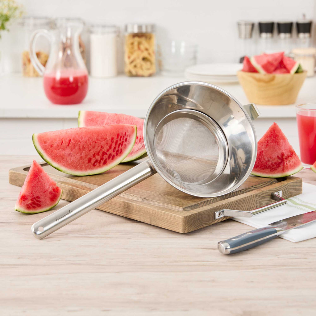 Met Lux Stainless Steel Bouillon / Chinois Strainer - Extra Fine Mesh - 8" - 1 count box