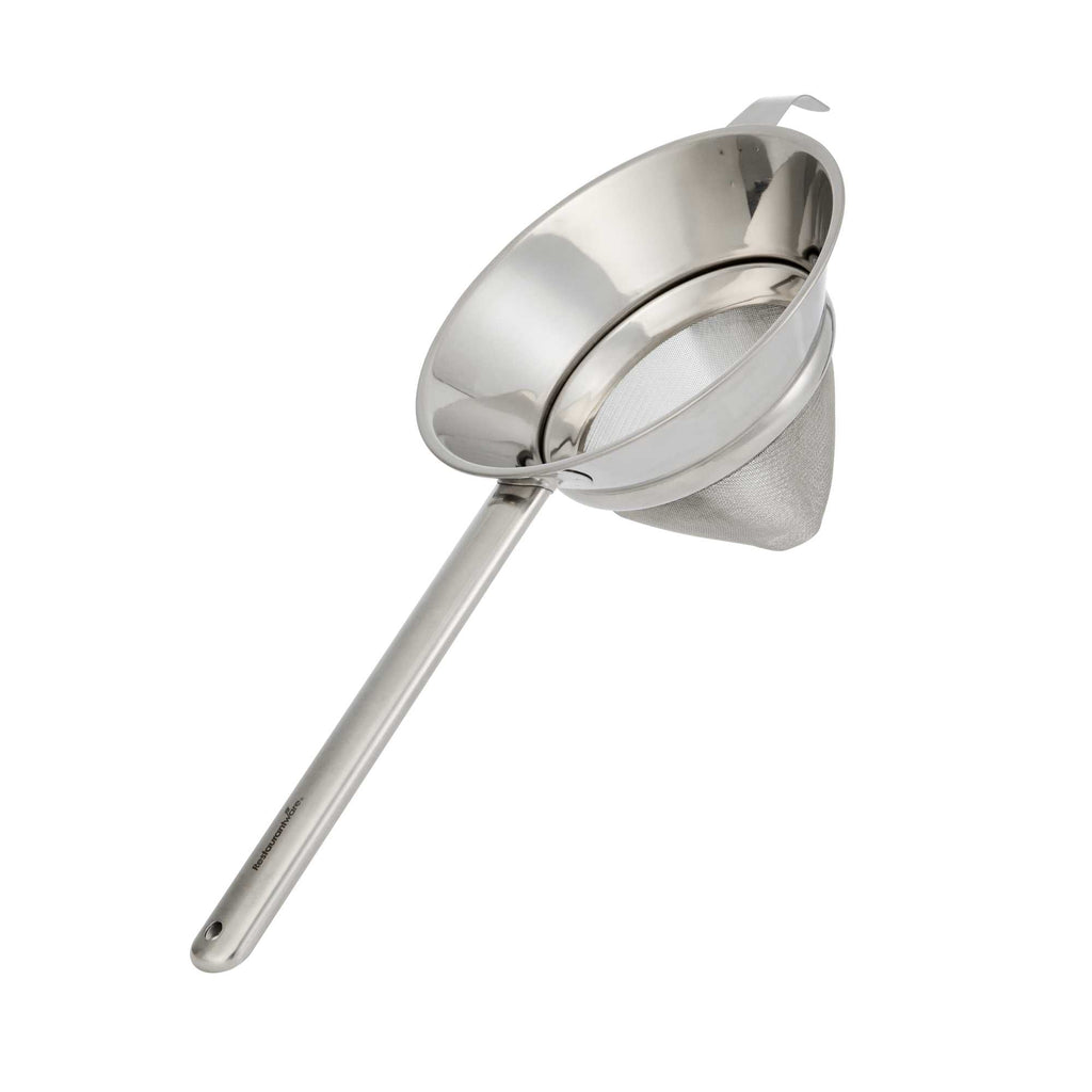 Met Lux Stainless Steel Bouillon / Chinois Strainer - Extra Fine Mesh - 10 1/4" - 1 count box