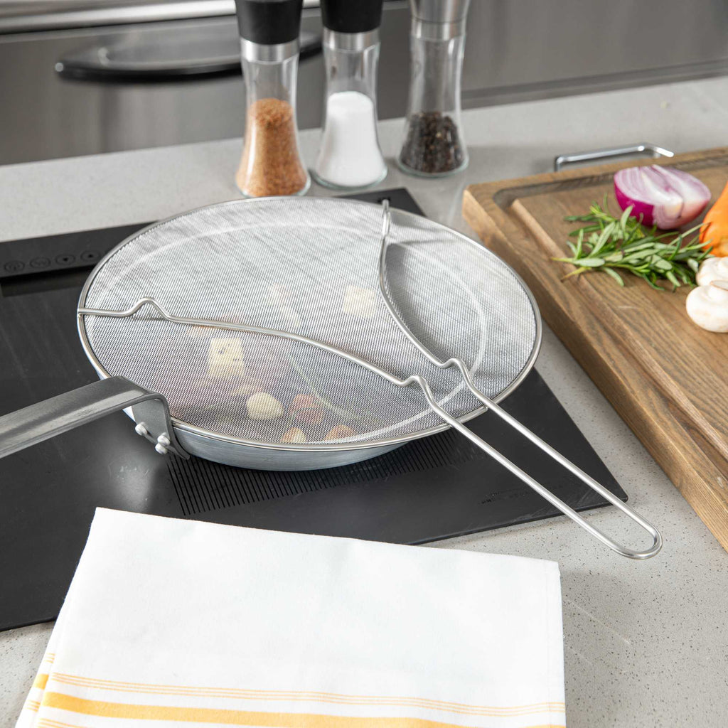 Met Lux Stainless Steel Splatter Screen - with Resting Feet - 13" - 1 count box