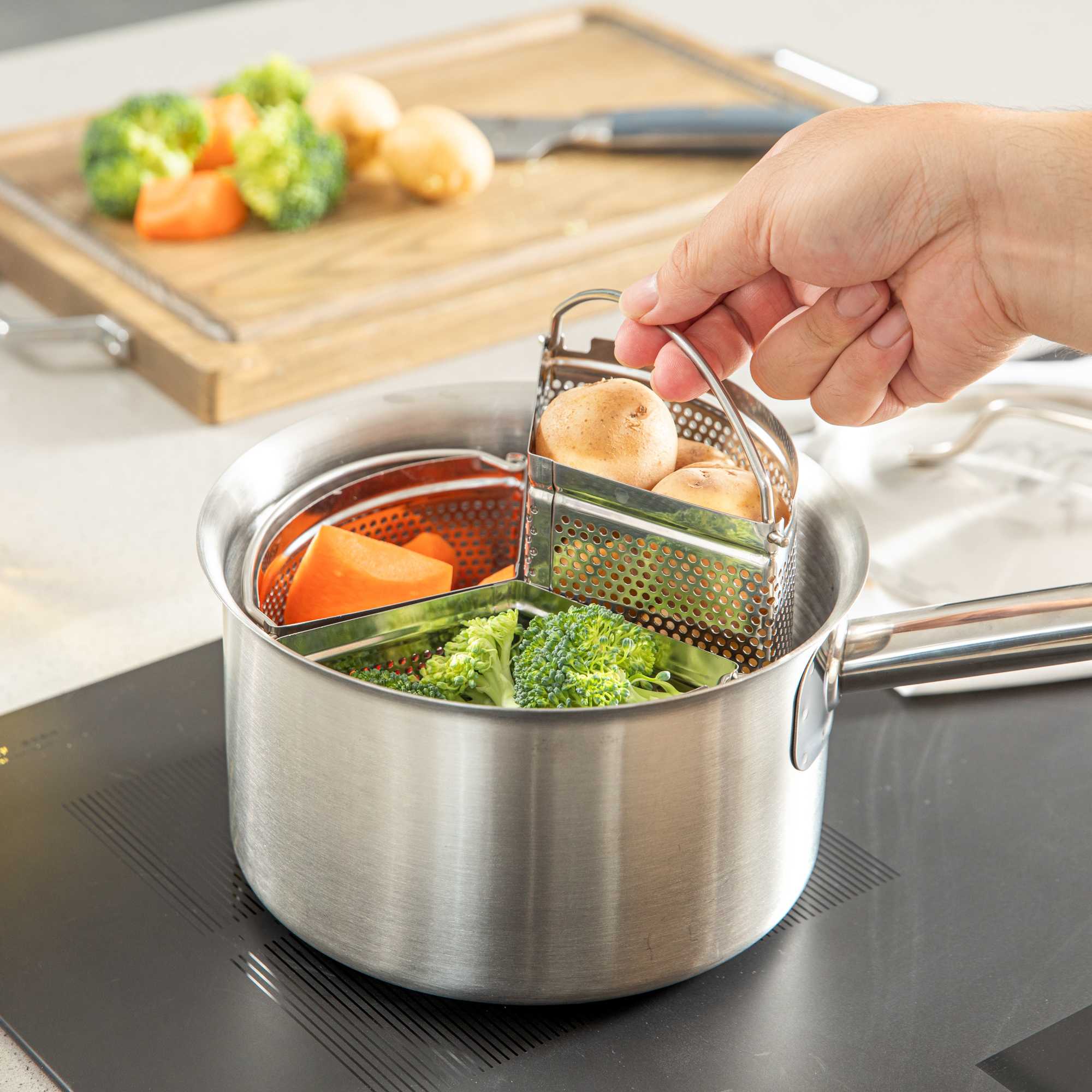 Met Lux 3-Piece 18 cm Stainless Steel Saucepan Divider - 1 count box