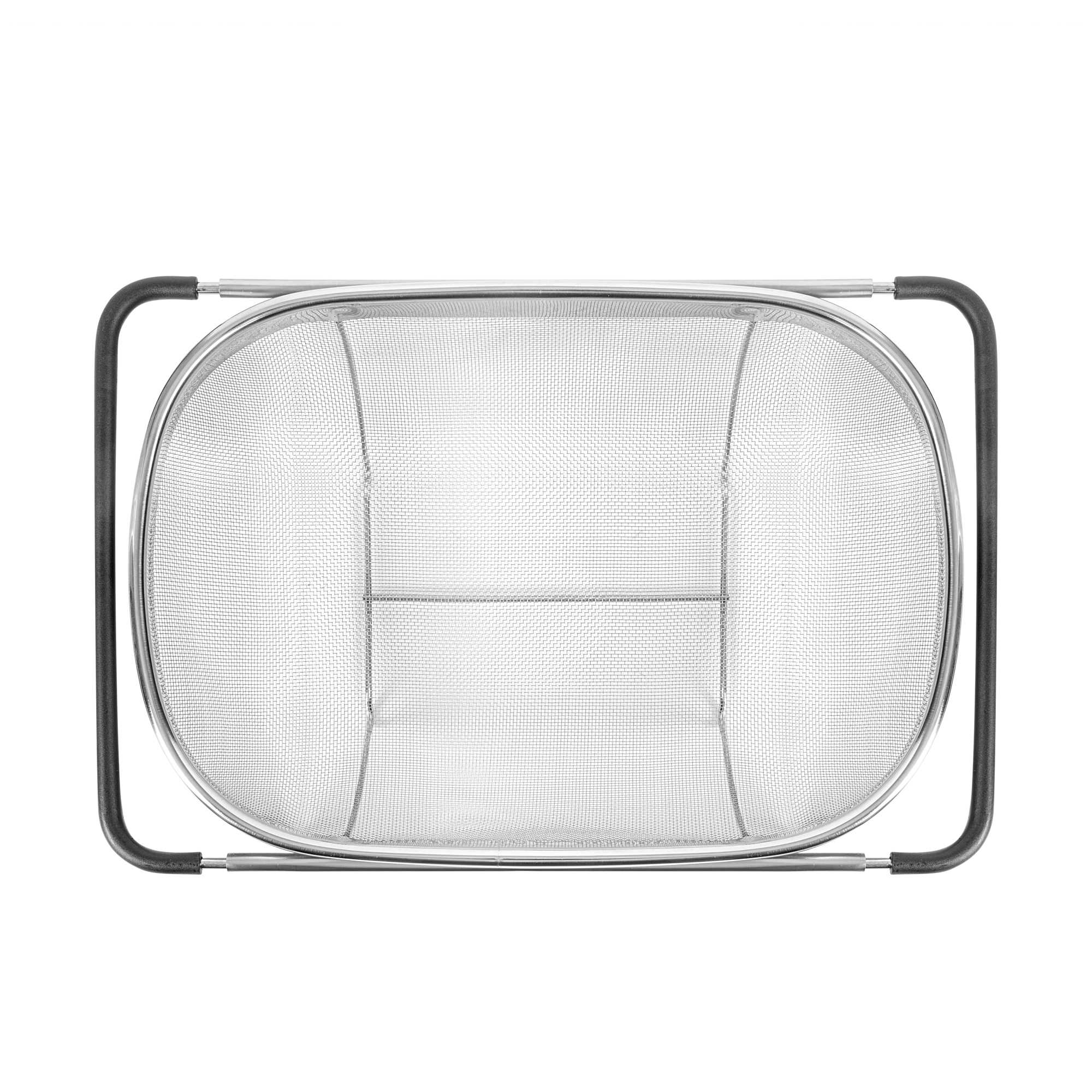 Met Lux 6 qt Stainless Steel Over-The-Sink Colander - Expandable Handles, Extra Fine Mesh - 14 1/4" x 9 3/4" x 4 1/4" - 1 count box