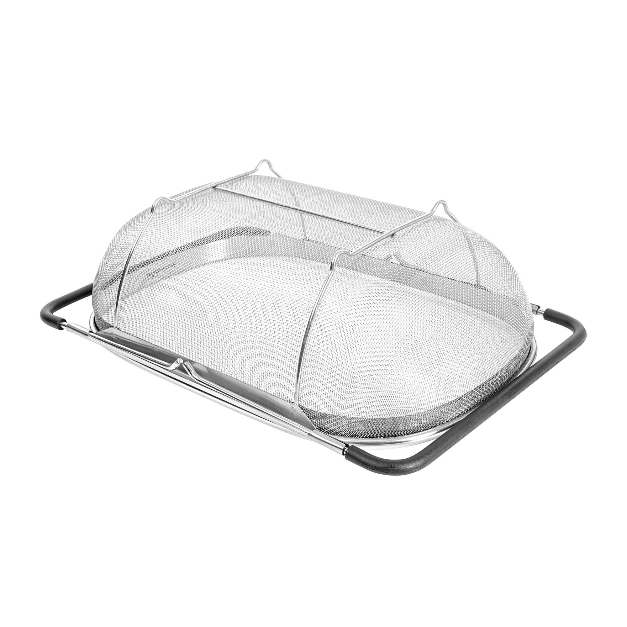 Met Lux 6 qt Stainless Steel Over-The-Sink Colander - Expandable Handles, Extra Fine Mesh - 14 1/4" x 9 3/4" x 4 1/4" - 1 count box
