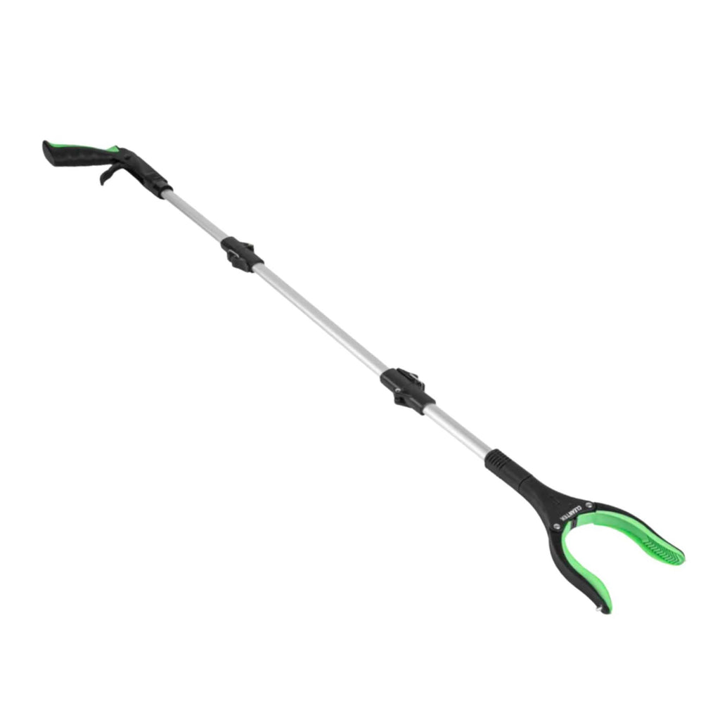Clean Tek Professional 3-Fold Pick-Up Reaching Grabber Tool - Magnetic Tip, 360 Degree Rotating Head, Trigger Grip - 43" - 1 count box