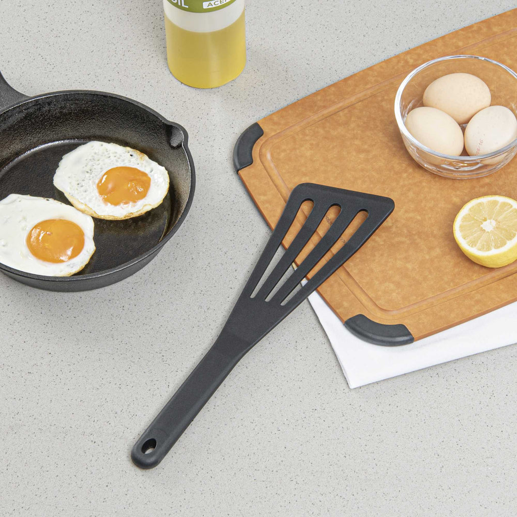 Met Lux Black Silicone High Temperature Slotted Turner / Spatula - 12 1/4" - 1 count box