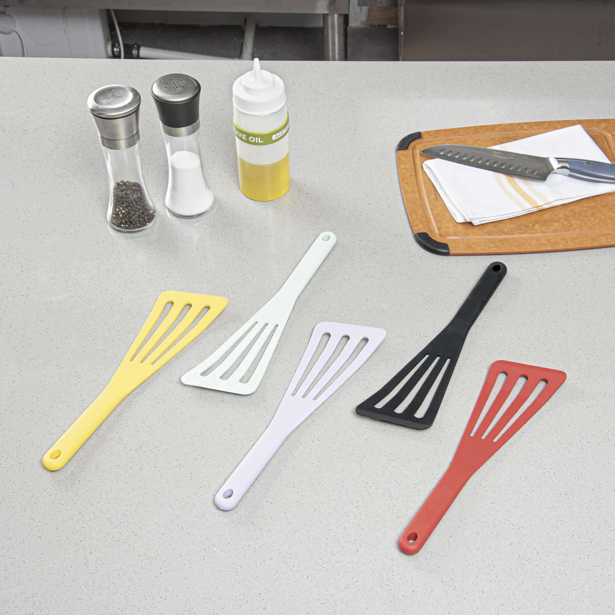 Met Lux Teal Silicone High Temperature Slotted Turner / Spatula - 12 1/4" - 1 count box
