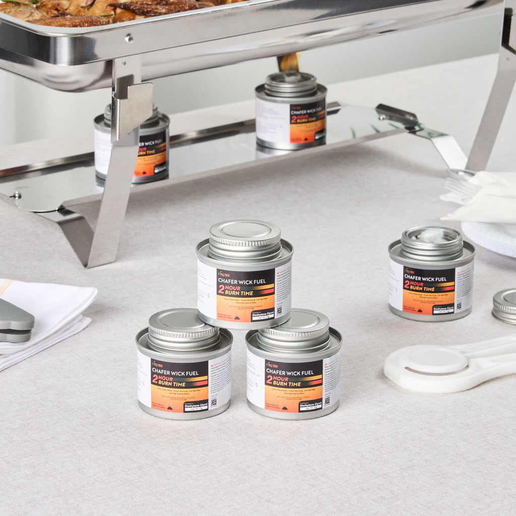 Fire Tek 2 Hour Wick Chafing Fuel - 12 Pack, with Safety Twist Cap and Lid Opener - 1 count box