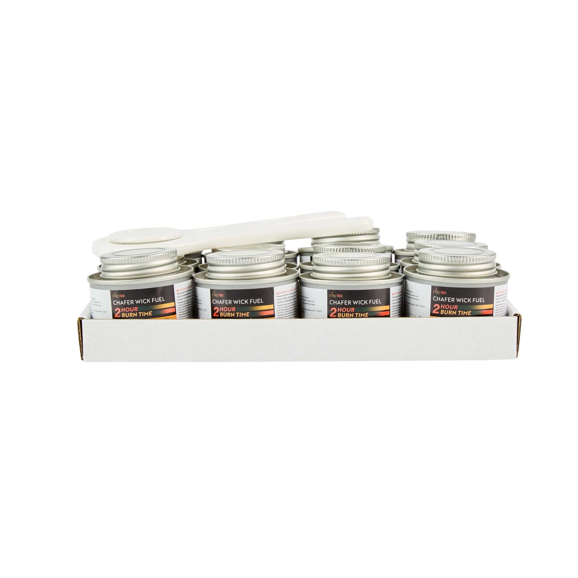 Fire Tek 2 Hour Wick Chafing Fuel - 12 Pack, with Safety Twist Cap and Lid Opener - 1 count box