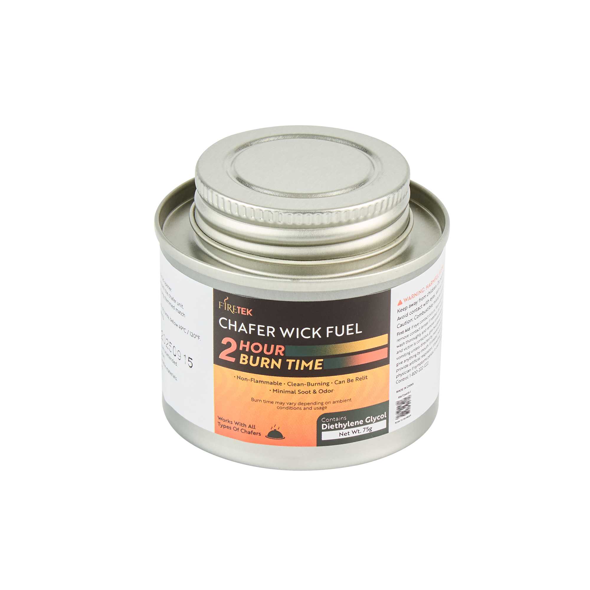 Fire Tek 2 Hour Wick Chafing Fuel - 12 Pack, with Safety Twist Cap and Lid Opener - 1 count box