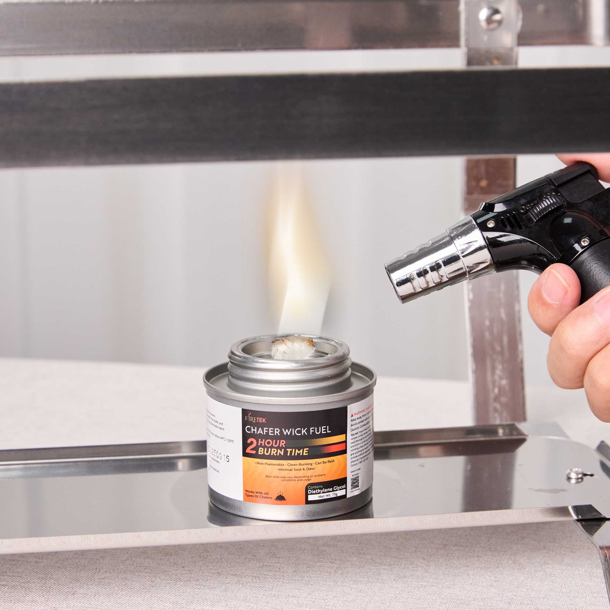 Fire Tek 2 Hour Wick Chafing Fuel - 12 Pack, with Safety Twist Cap and Lid Opener - 2 count box