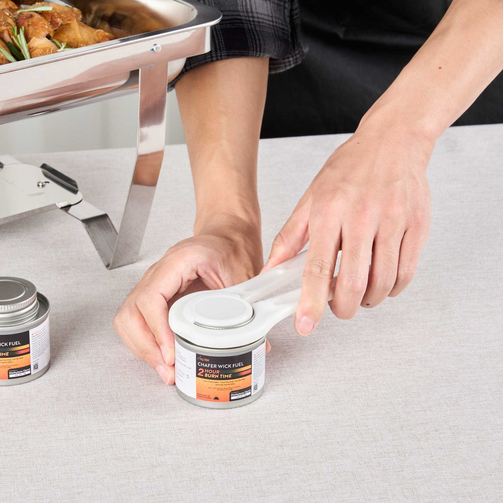 Fire Tek 2 Hour Wick Chafing Fuel - 12 Pack, with Safety Twist Cap and Lid Opener - 2 count box