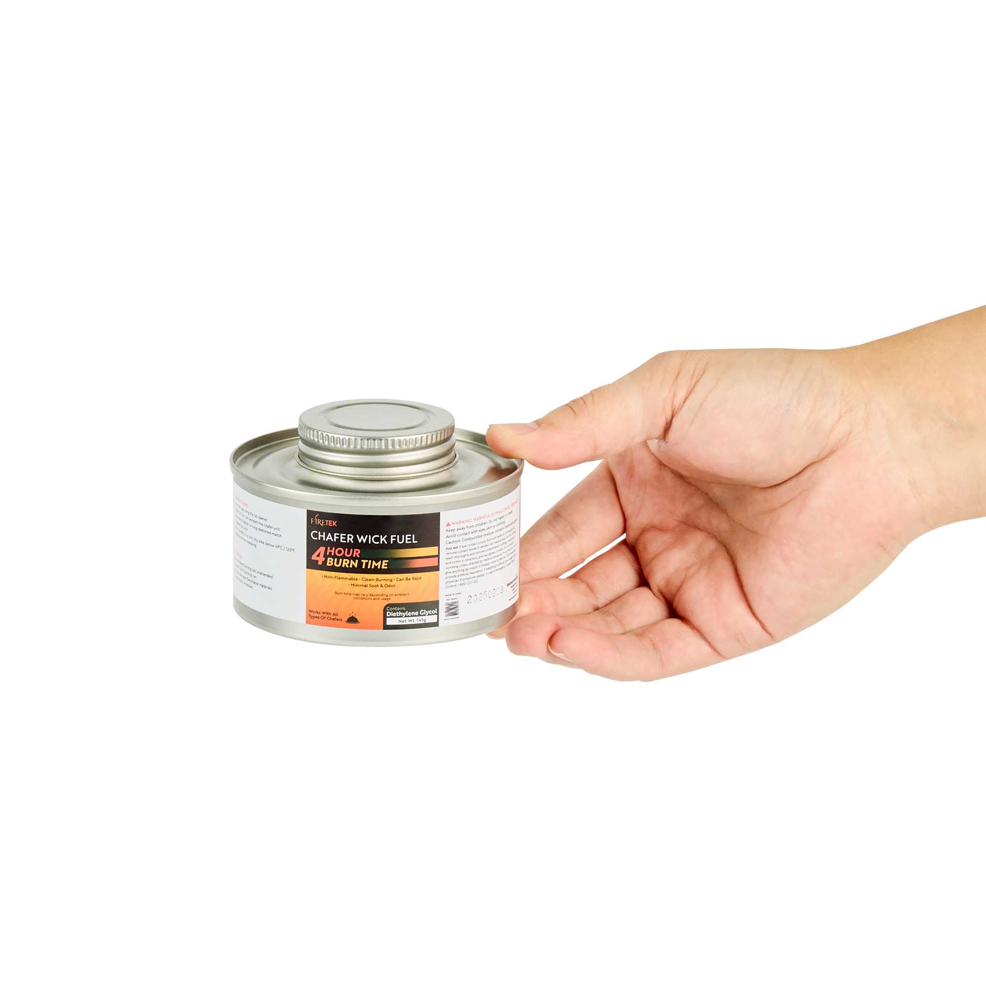 Fire Tek 4 Hour Wick Chafing Fuel - 6 Pack, with Safety Twist Cap and Lid Opener - 1 count box