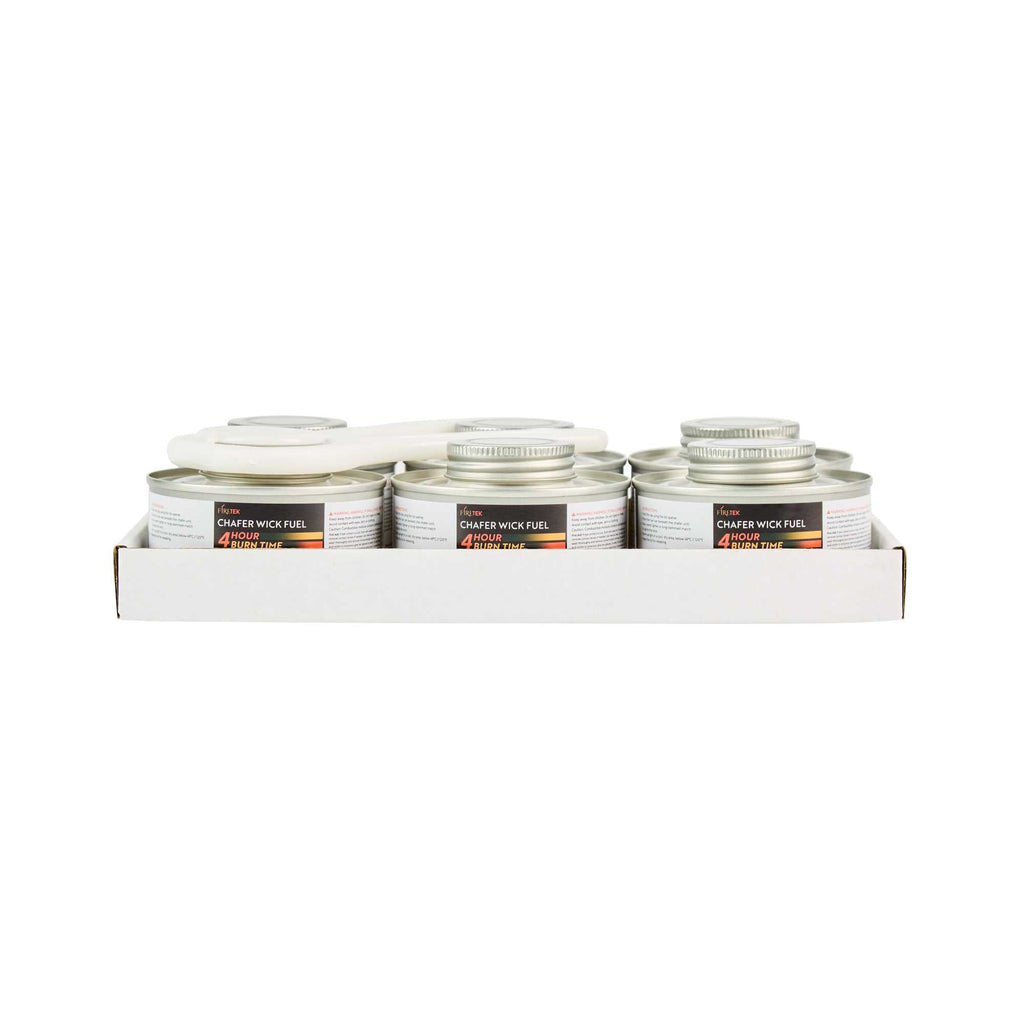 Fire Tek 4 Hour Wick Chafing Fuel - 6 Pack, with Safety Twist Cap and Lid Opener - 1 count box