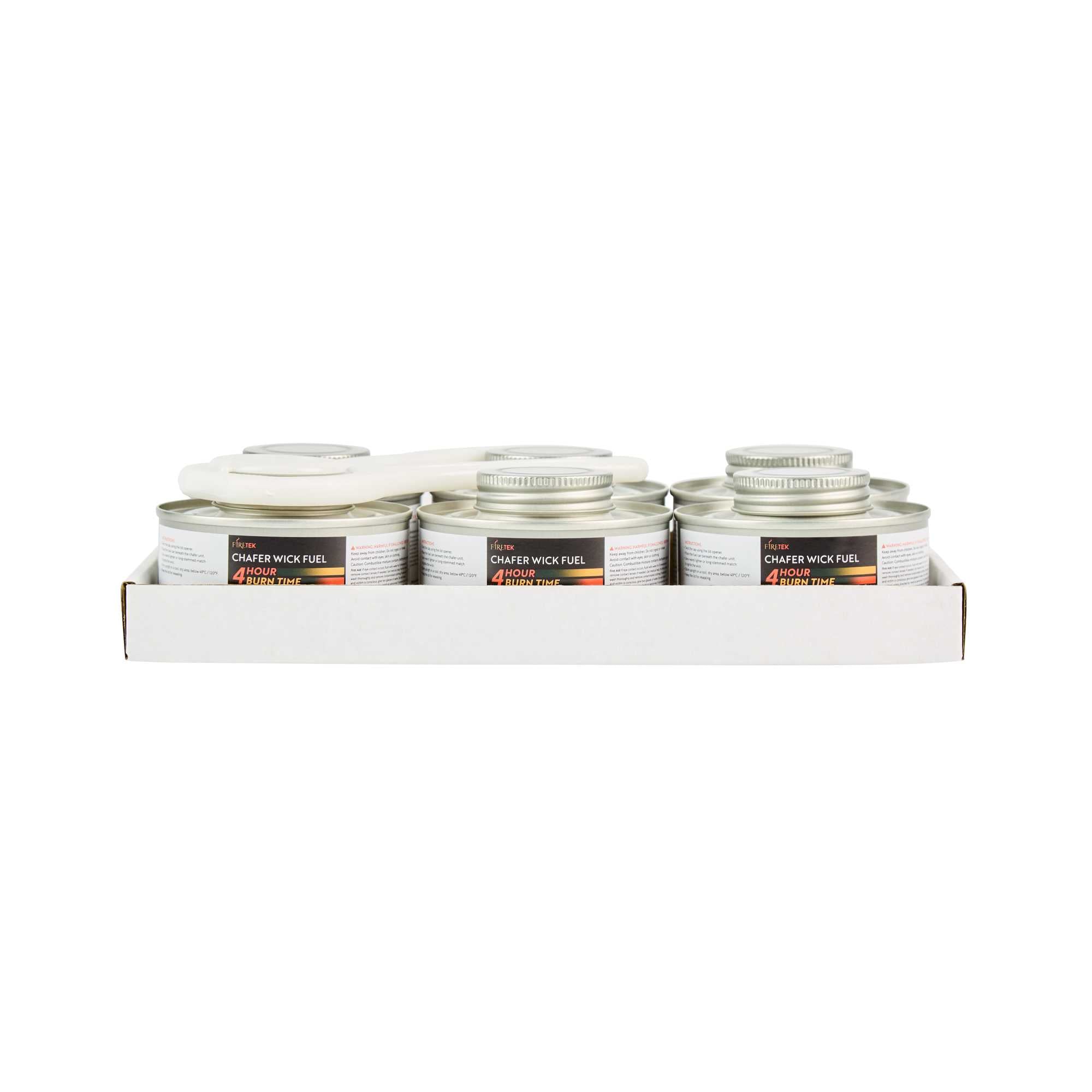 Fire Tek 4 Hour Wick Chafing Fuel - 6 Pack, with Safety Twist Cap and Lid Opener - 1 count box