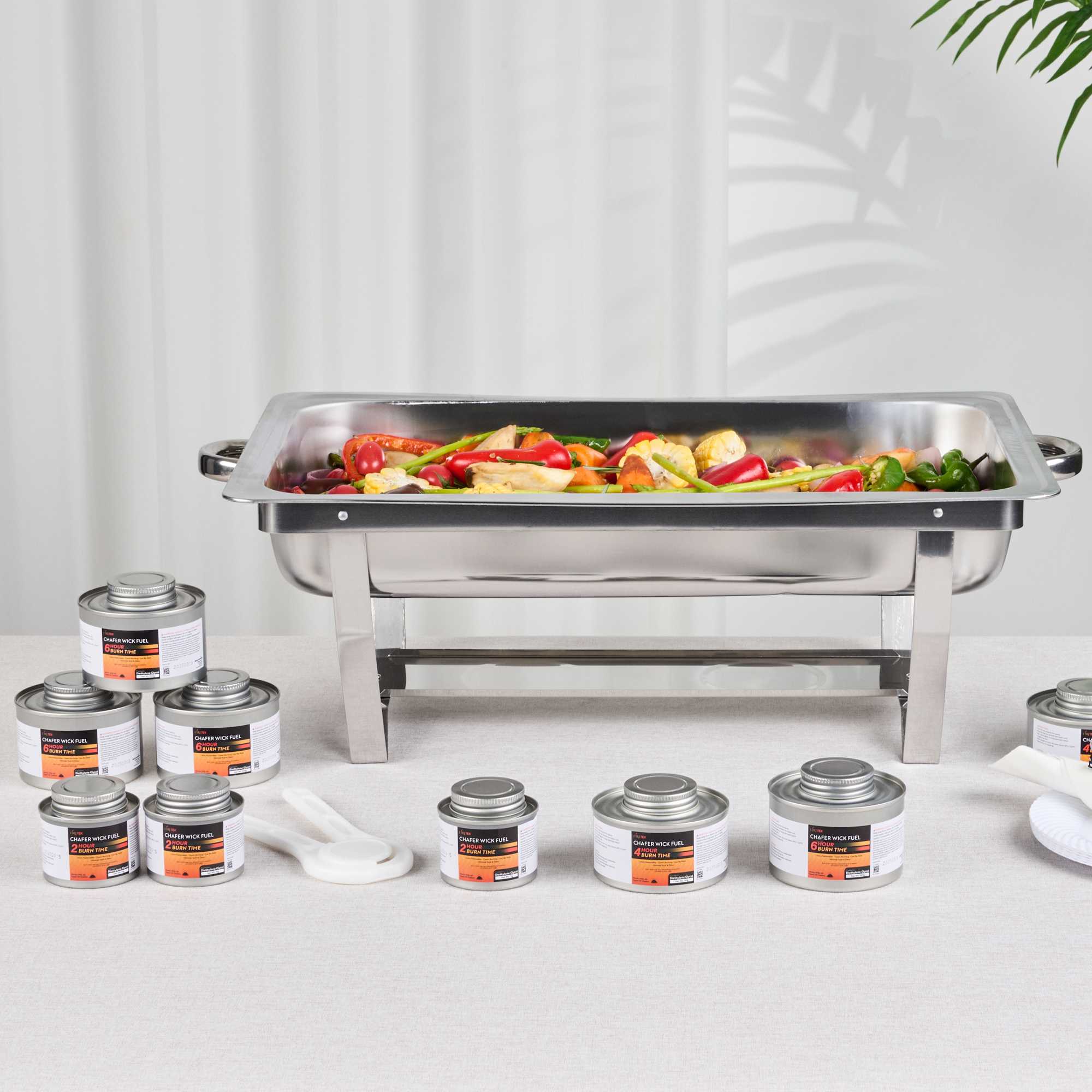 Fire Tek 4 Hour Wick Chafing Fuel - 6 Pack, with Safety Twist Cap and Lid Opener - 1 count box