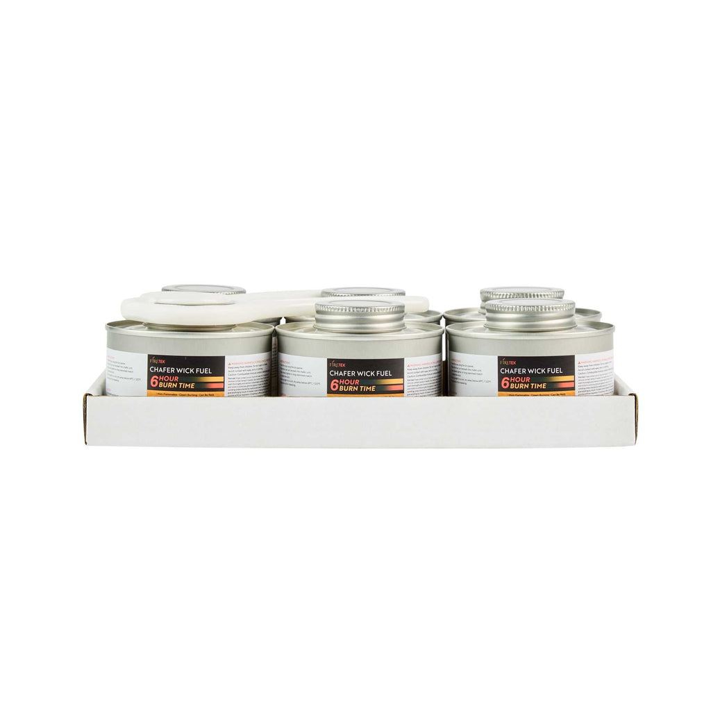 Fire Tek 6 Hour Wick Chafing Fuel - 6 Pack, with Safety Twist Cap and Lid Opener - 1 count box