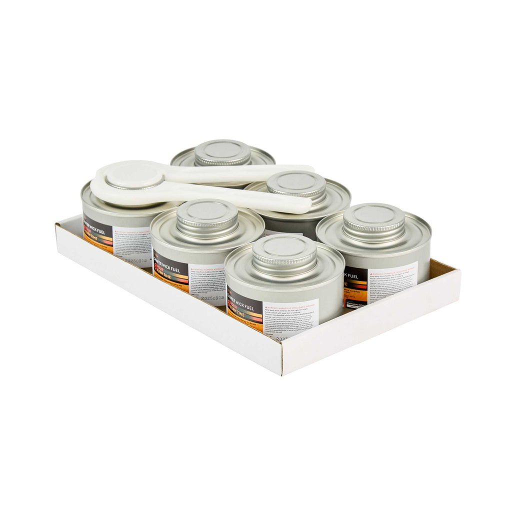 Fire Tek 6 Hour Wick Chafing Fuel - 6 Pack, with Safety Twist Cap and Lid Opener - 1 count box