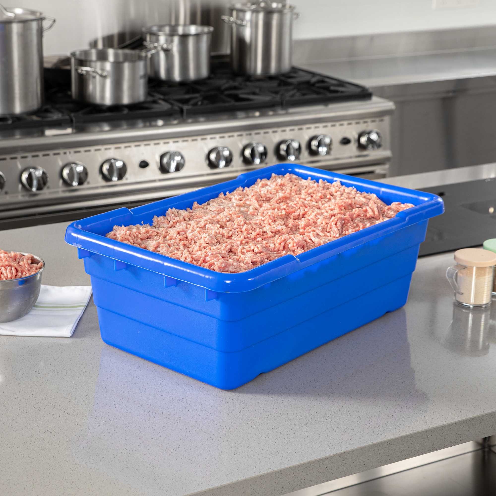 Met Lux Blue Meat Lug / Tote Box - 25" x 16" x 8 3/4" - 1 count box