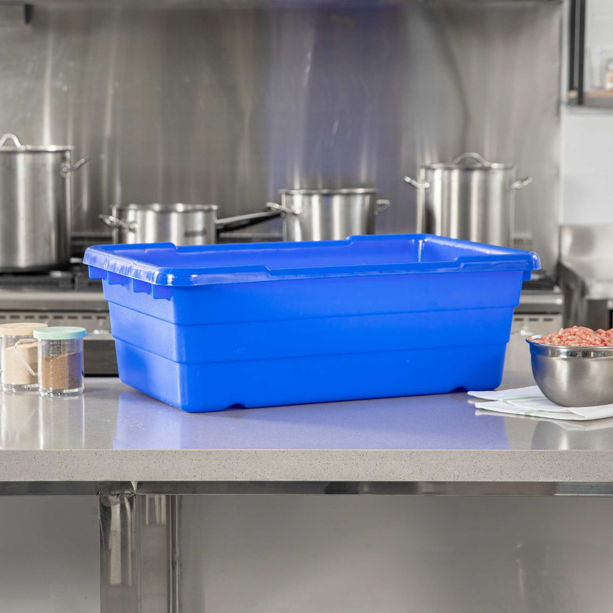 Met Lux Blue Meat Lug / Tote Box - 25" x 16" x 8 3/4" - 1 count box