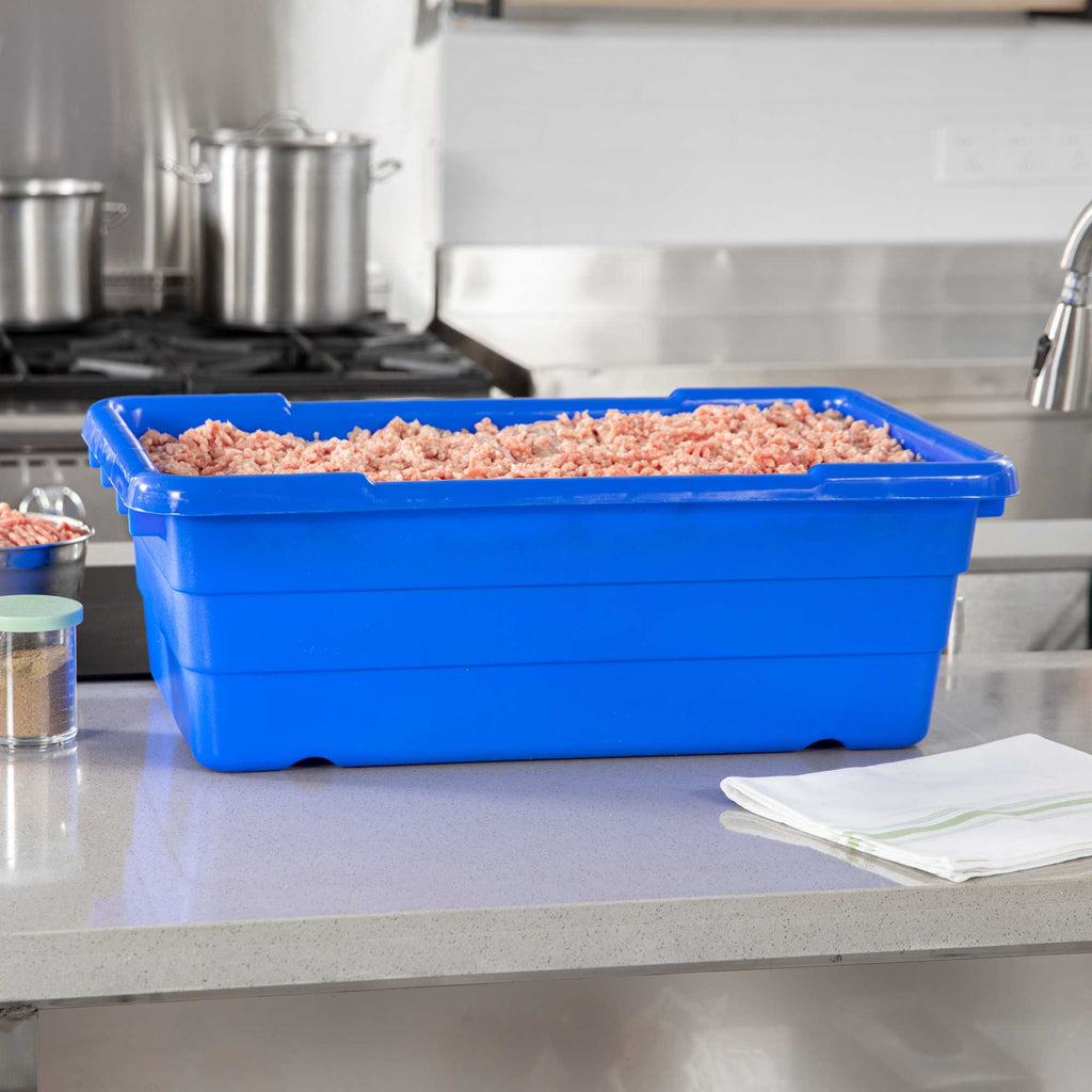 Met Lux Blue Meat Lug / Tote Box - 25" x 16" x 8 3/4" - 1 count box