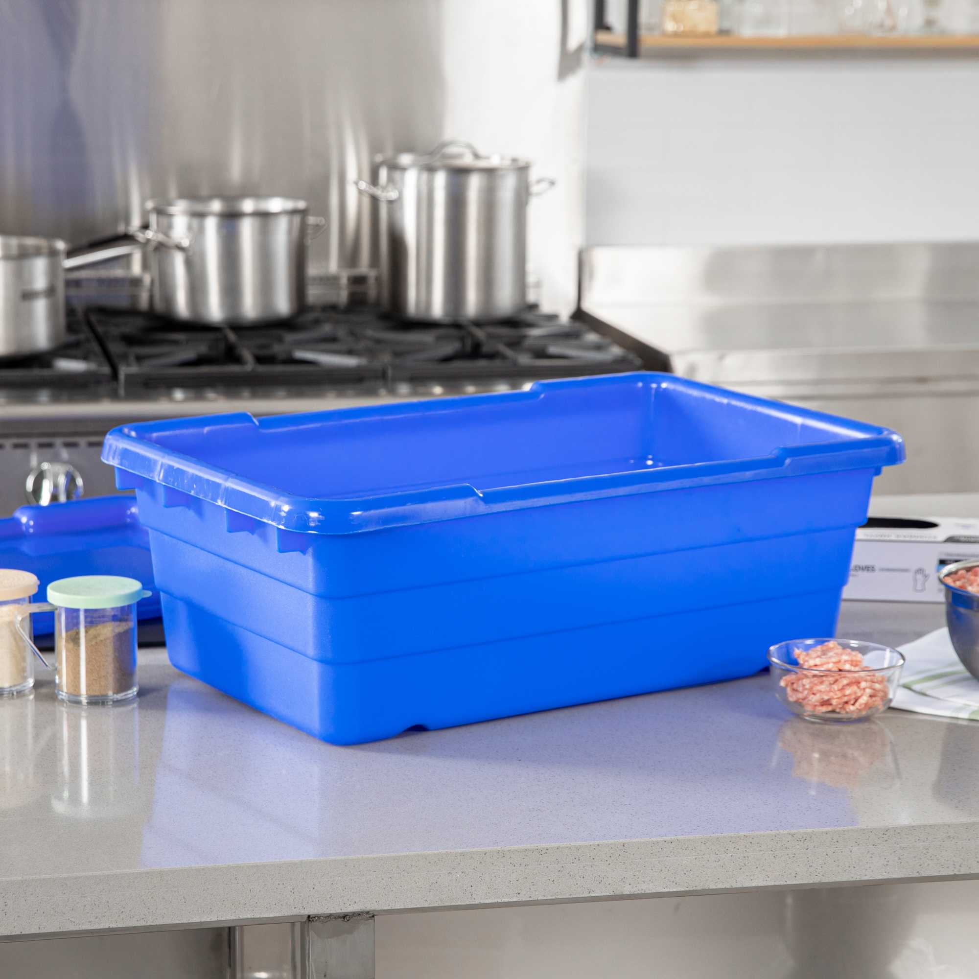 Met Lux Blue Meat Lug / Tote Box - 25" x 16" x 8 3/4" - 10 count box