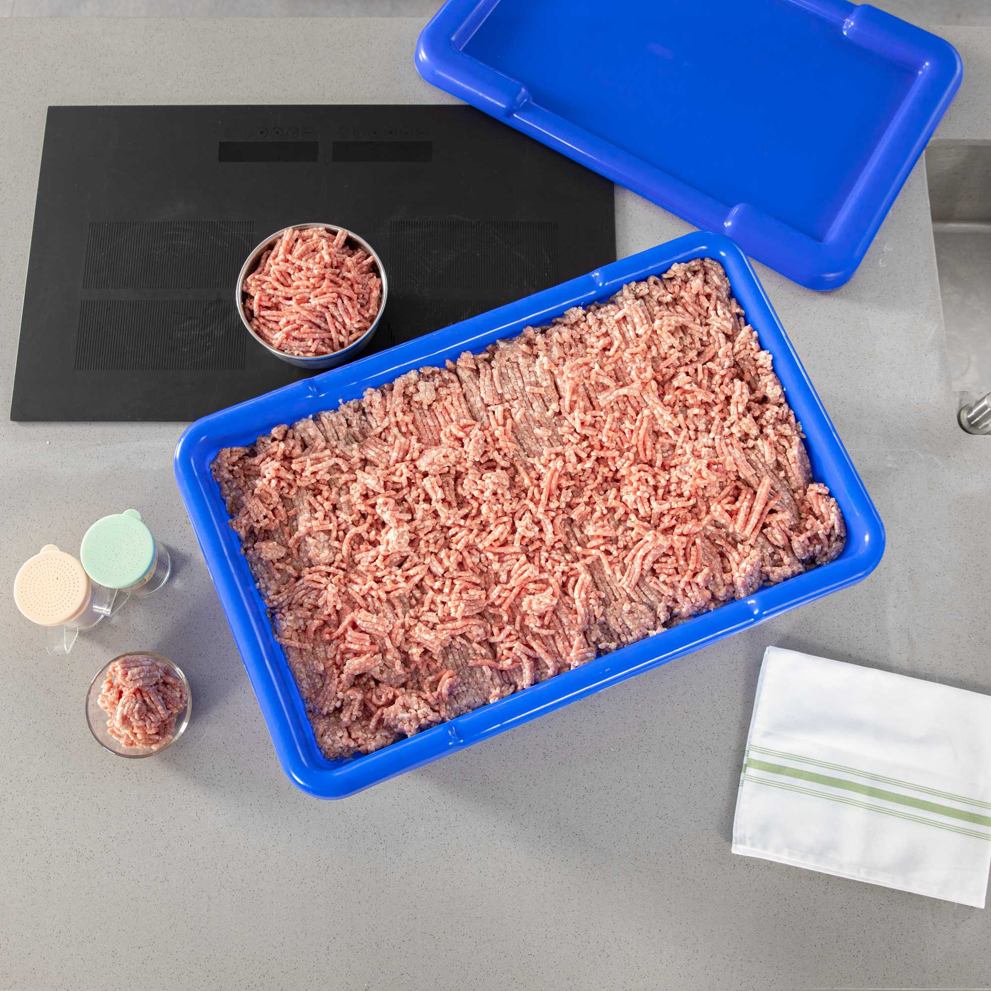 Met Lux Blue Meat Lug / Tote Box - 25" x 16" x 8 3/4" - 10 count box