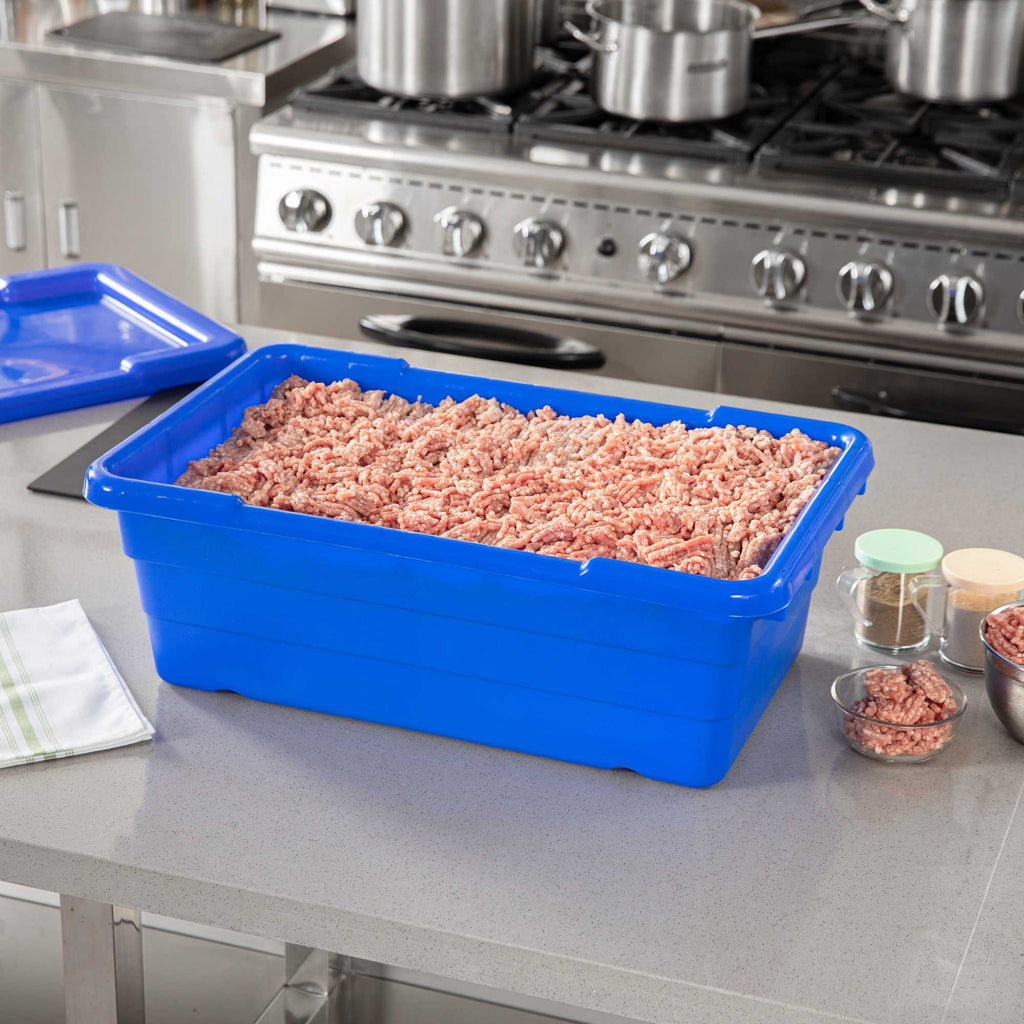 Met Lux Blue Meat Lug / Tote Box - 25" x 16" x 8 3/4" - 10 count box