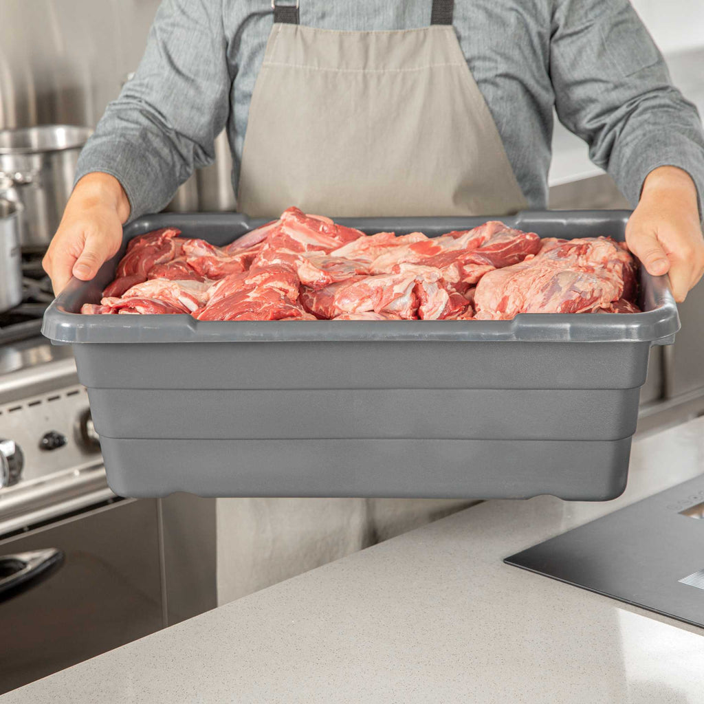Met Lux Dark Gray Meat Lug / Tote Box - 25" x 16" x 8 3/4" - 1 count box