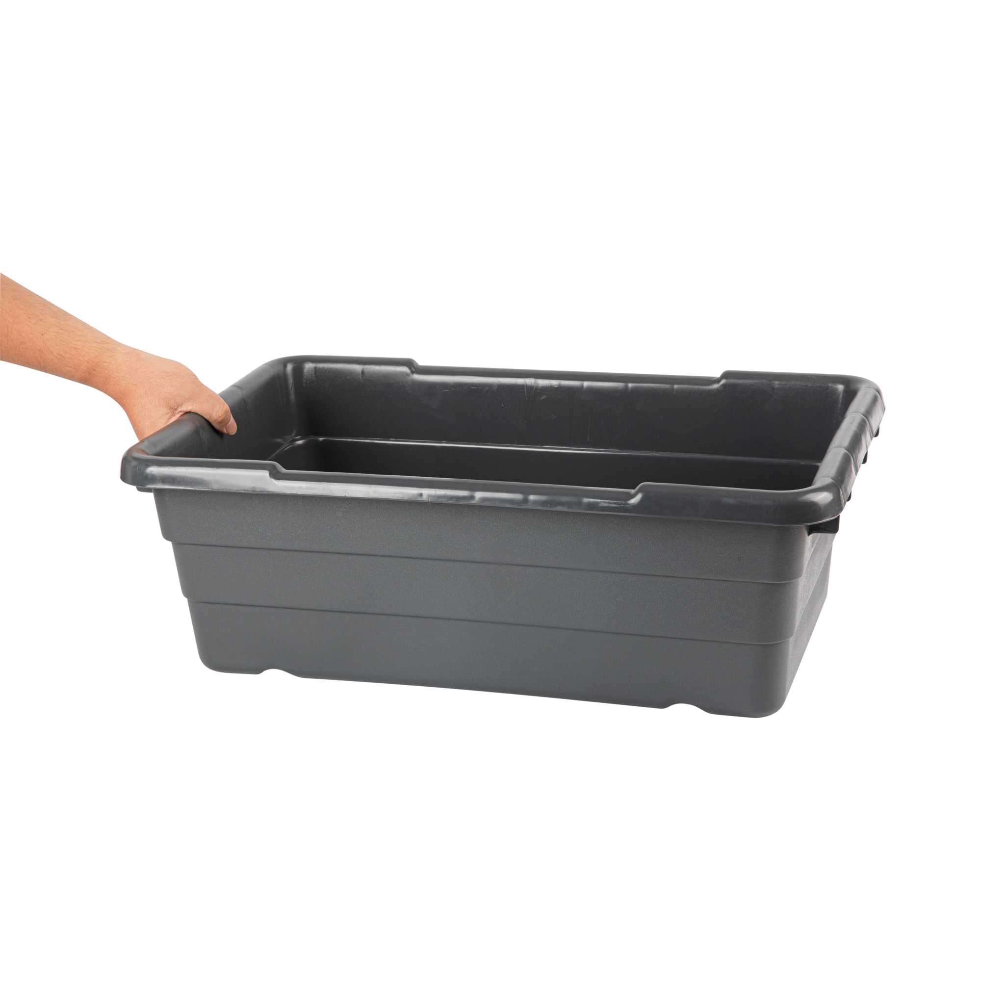 Met Lux Dark Gray Meat Lug / Tote Box - 25" x 16" x 8 3/4" - 10 count box
