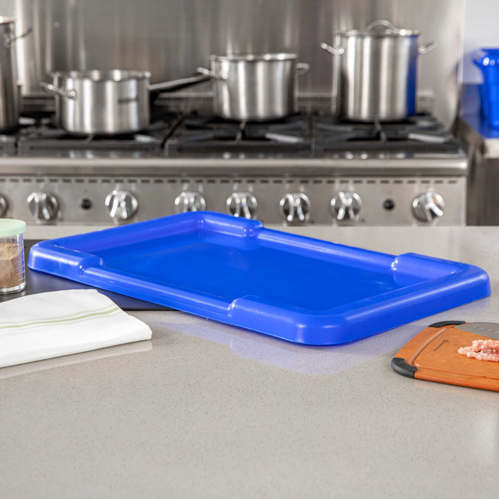 Met Lux Blue Recessed Lid - Fits Meat Lug / Tote Box - 25" x 16" - 1 count box